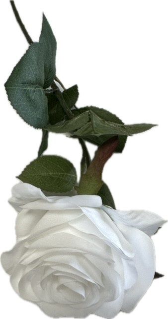 Silk Rose Spray in White