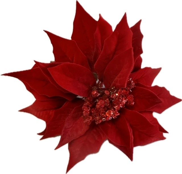 9.5&quot; Poinsettia Pick Red