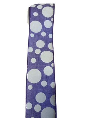 Lavender Linen with White Dots Big and Sm Dot 2.5x10