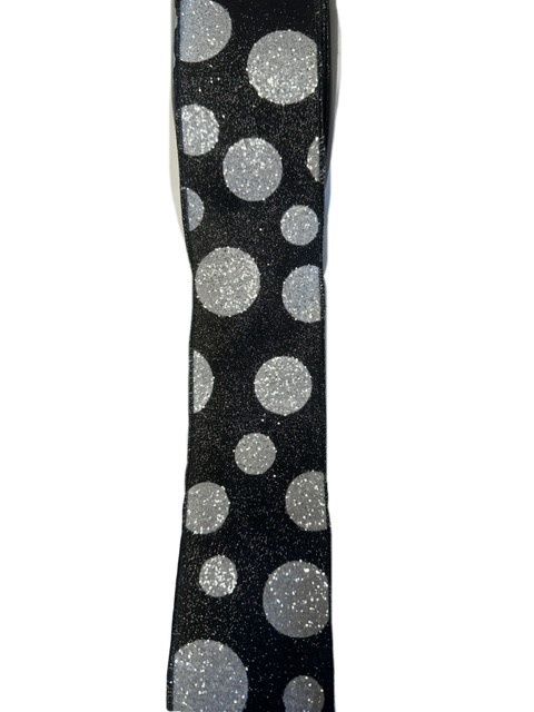 Giant Polka Dots Black and White 2.5&quot;x10