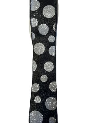 Giant Polka Dots Black and White 2.5&quot;x10