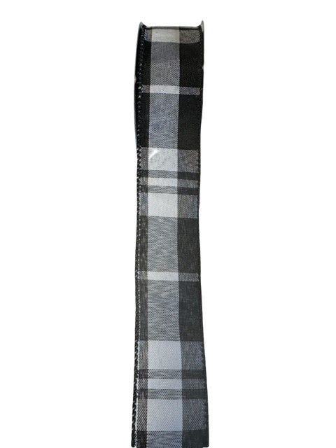 Black and White Plaid  Ribbon 1.5x10Y