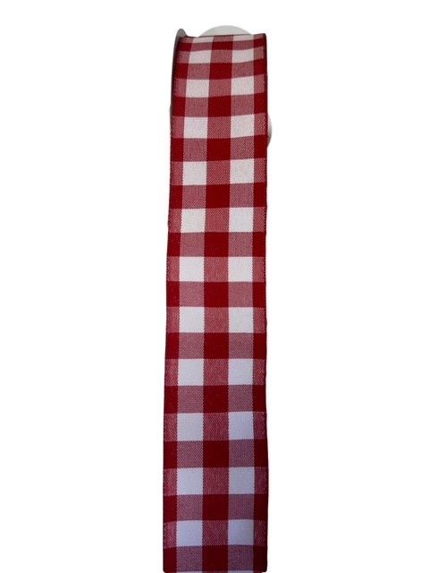 Red and White Check Ribbon 1.5&quot; x 10Yds