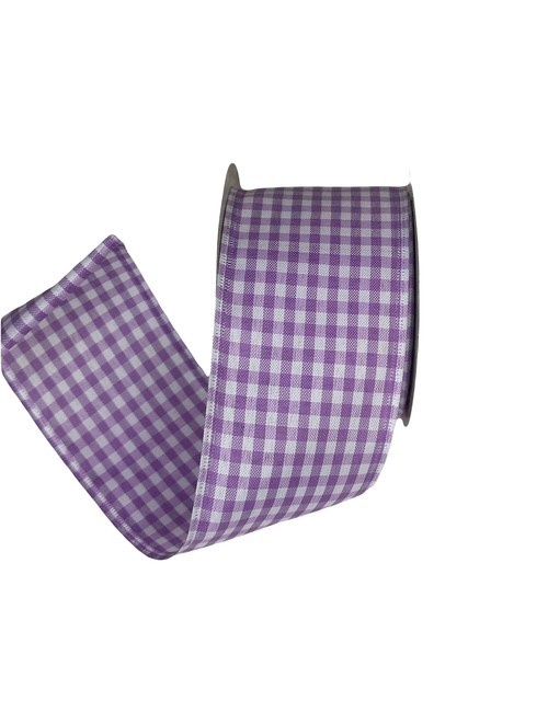 Gingham Lavender Ribbon 201/2&quot; wide by 10YDS