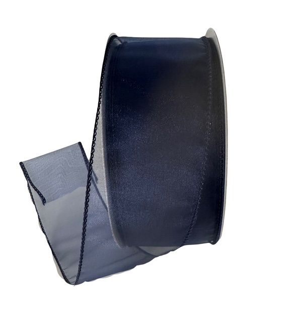 Sheer Navy Ribbon 2 1/2&quot; by 50YDS