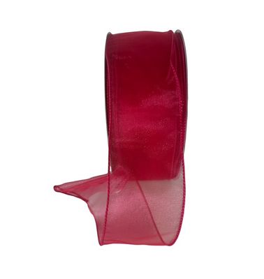 Sheer Fuchsia Wired Ribbon 2 1/2" by 50YDS