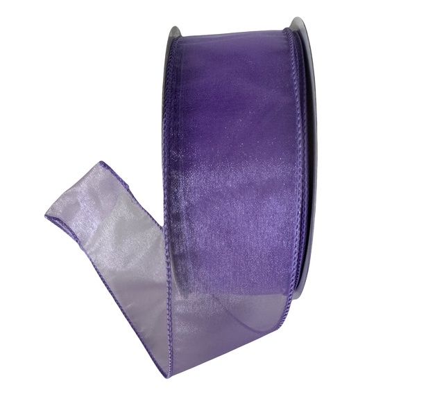 Sheer Wired Ribbon 2 1/2&quot; by 50YDS-Lavender