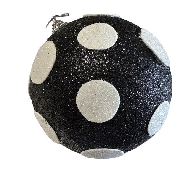 Orn Polkadot Ball Blk White