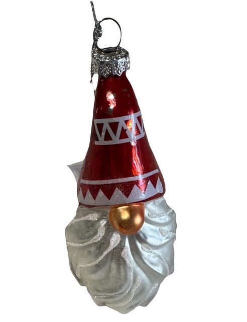 Glass Gnome Orn W Hat