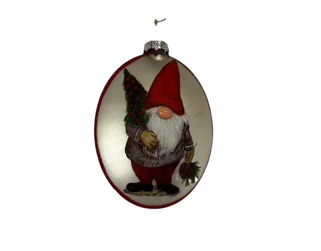 Glass Gnome Orn-Oval