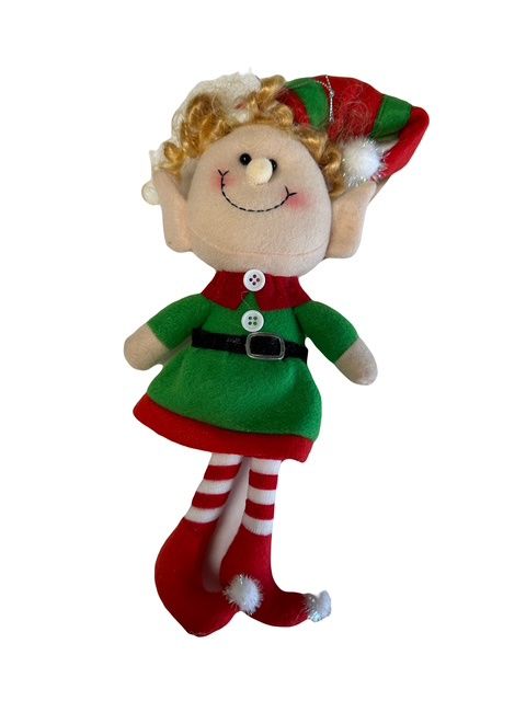 Elf Girl Orn Rd Grn