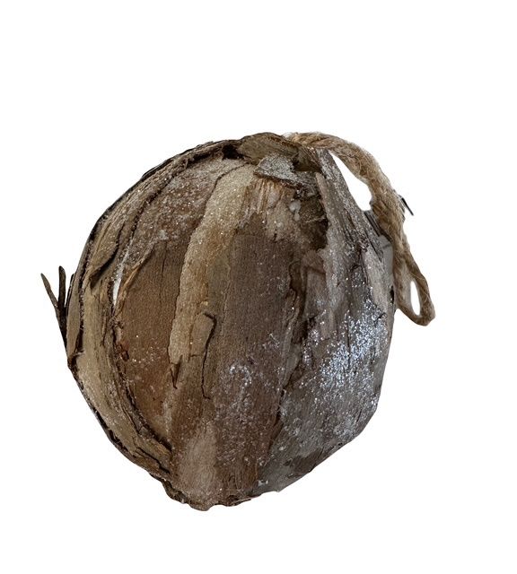 4&quot; Frosted Natural Ball Ornament