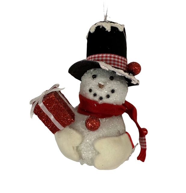 Snowman Ornament with Gift Box