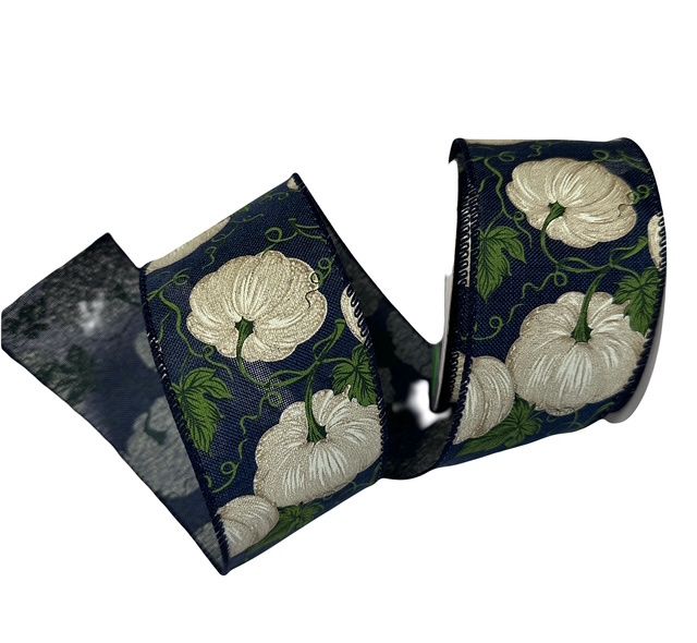 Navy Linen Pumpkins2.5X10Yds