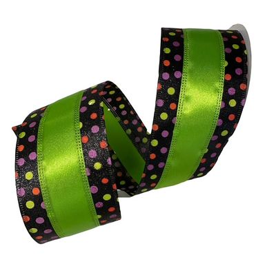 Halloween Polka Dots 2.5" x10Yd