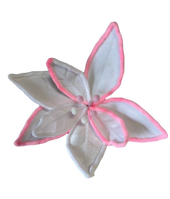 Poinsettia stem White Pink 19&quot;
