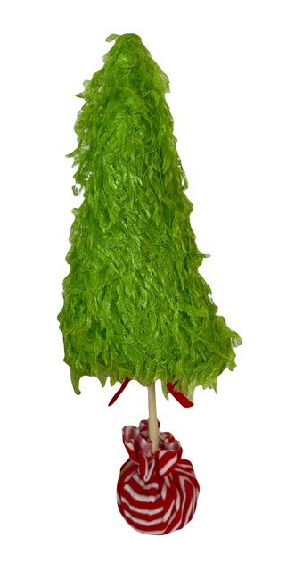 Furry Tree 15&quot; Lime Gr Rd Wt