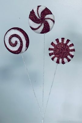 Glitt Peppermint Pik Red and White