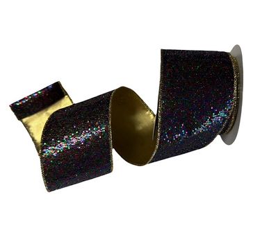 Multi Glitter/Gold 2.5" x 10yds
