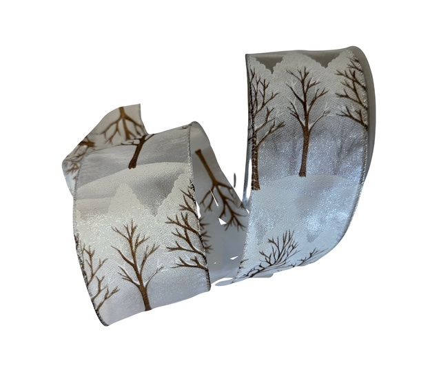 Iridescent Met Snowy Trees 2.5x10Yds