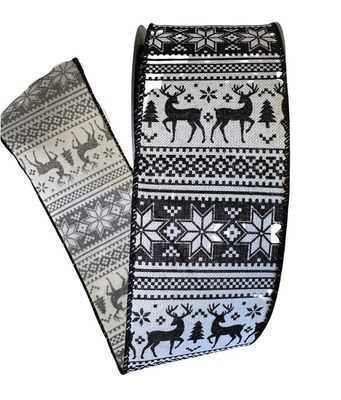 White and Black  Linen Lodge2.5x10Yds