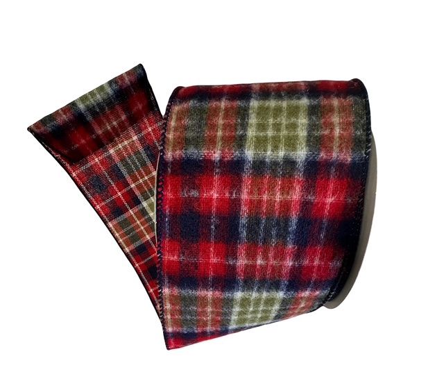 Red Navy Wt Gr Plaid 4&quot; x10Yds