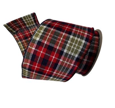 Red Navy Wt Gr Plaid 4"x10Yds