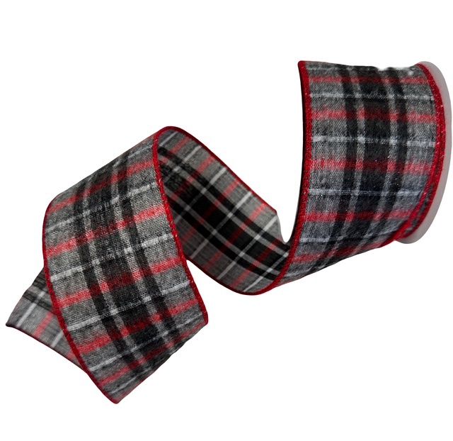 Brushed  Green Red White Plaid 2.5x10Yds