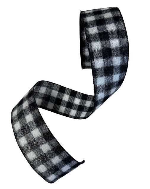 Black and White  Brushed  Plaid 2.5x10yds