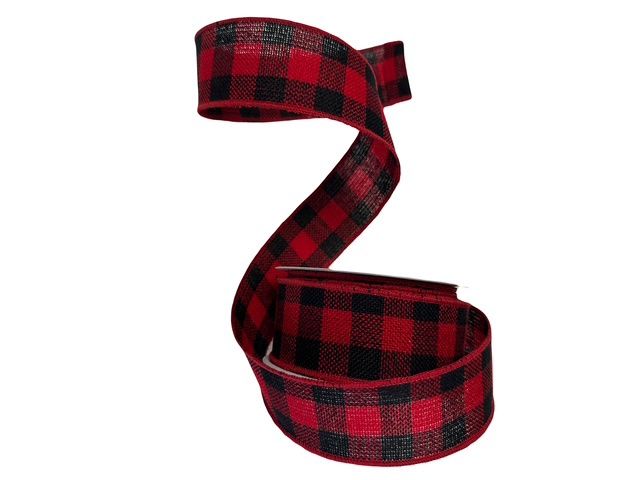 Red Black Buffalo Plaid 1.5&quot;x10Yds