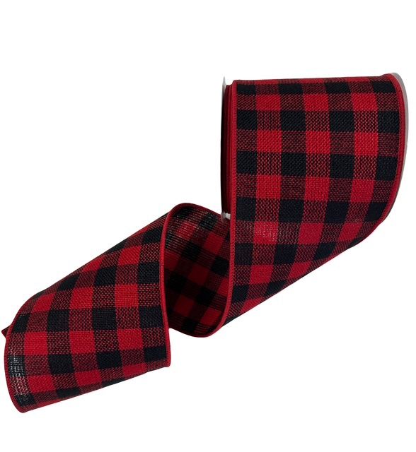 Red Black Buffalo plaid 4&quot;x10Yds