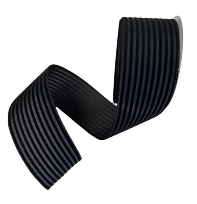 Black Flocked Cabana Stripes 2.5x10Yds