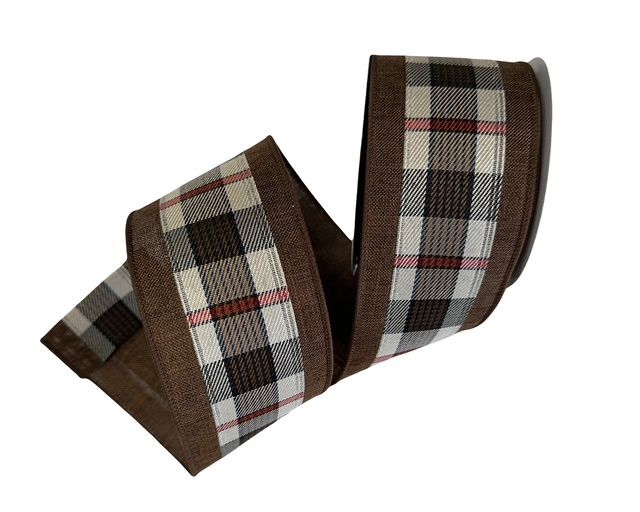 Brown and  tan plaid 2.5x10Yds