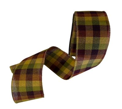 Fall Plaid Ribbon 2 1/2&quot; by 10yds