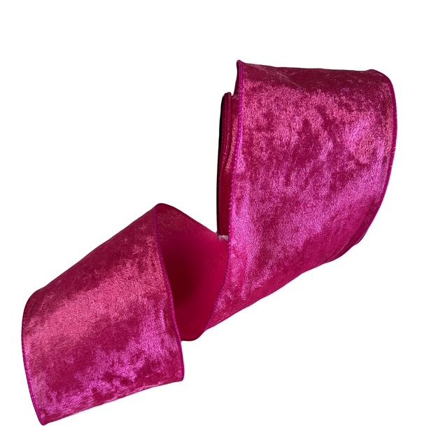 Fuchsia Pink Velvet 4&quot; x 10Yds