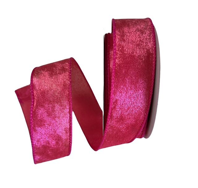 Fuchsia Lush Velvet 1.5&quot; x 10Yds