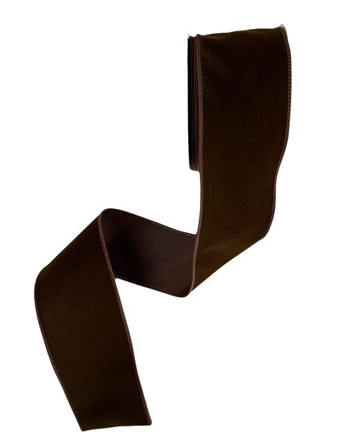 Dark Chocolate Velvet Ribbon 2.5&quot;x10Yds
