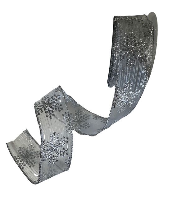 White Silver Metallic Ribbon 1.5x10Yds