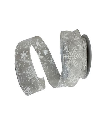 White Sheer with Snow flakes 1.5x10Yds