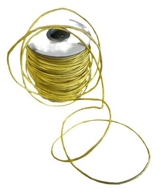 Wired Raffia 1/8" X 100 YDS in Yellow