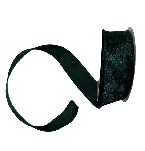 Hunter Green Lush Velvet 1.5&quot; x 10Yards