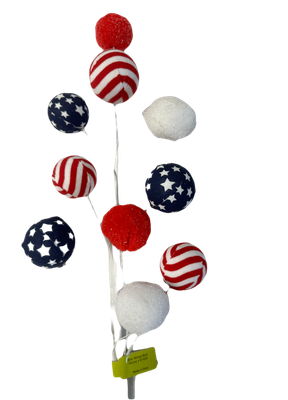 Star Stripe Ball Spray x9 Red White and Blue