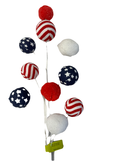 Star Stripe Ball Spray x9 Red White and Blue