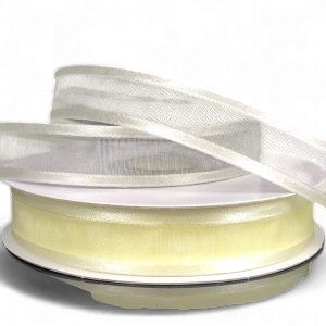 Sheer Satin -Eggshell  5/8" 25 Yds