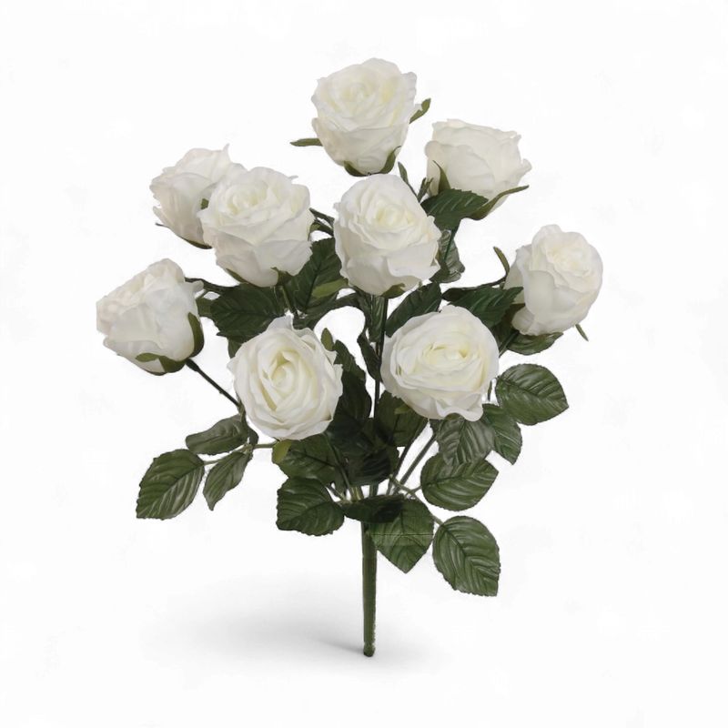 17" Rose Bush x9 White