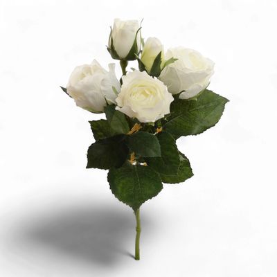 Rose Spray in White 15.4"