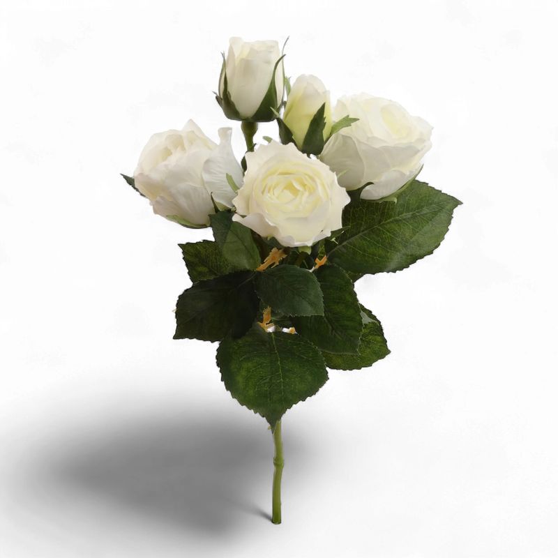 Rose Spray in White 15.4"