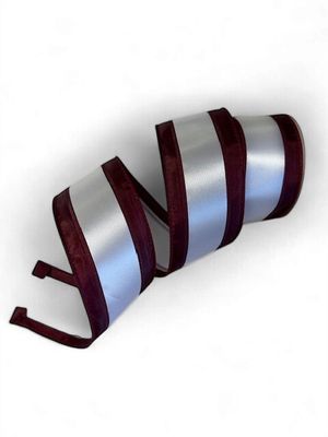 Maroon and White Ribbon 2.5"X10 YDS