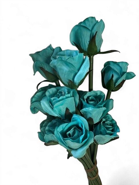 Rose Bud Bouquet in Teal