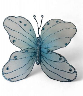 Butterfly 12" Blue on a stem